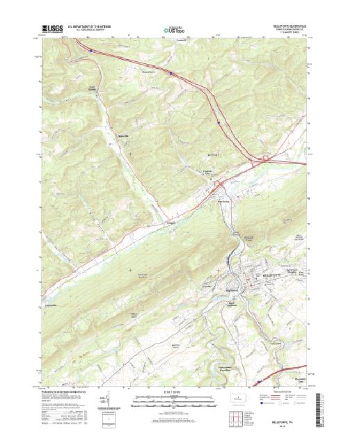 MyTopo Bellefonte, Pennsylvania USGS Quad Topo Map