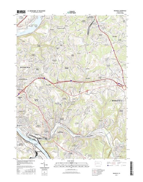 MyTopo Braddock, Pennsylvania USGS Quad Topo Map