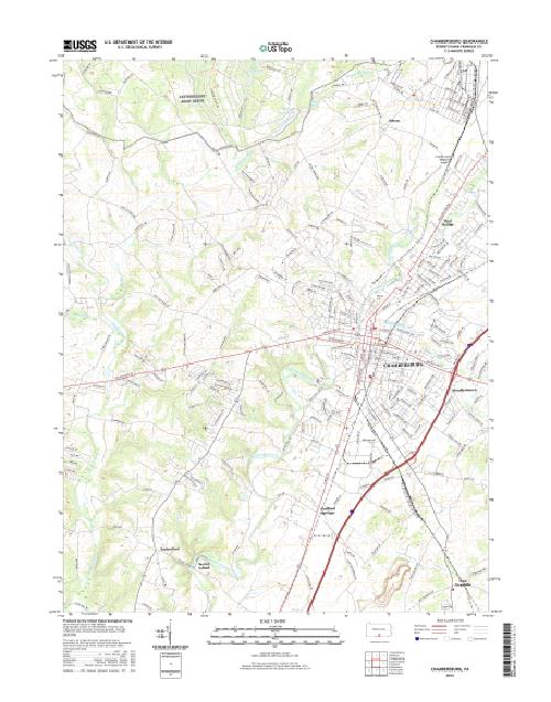 MyTopo Chambersburg, Pennsylvania USGS Quad Topo Map