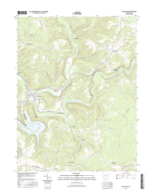 MyTopo Confluence, Pennsylvania USGS Quad Topo Map