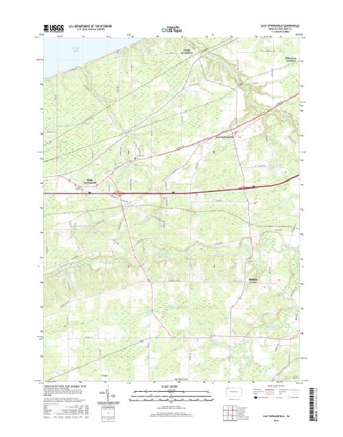 MyTopo East Springfield, Pennsylvania USGS Quad Topo Map