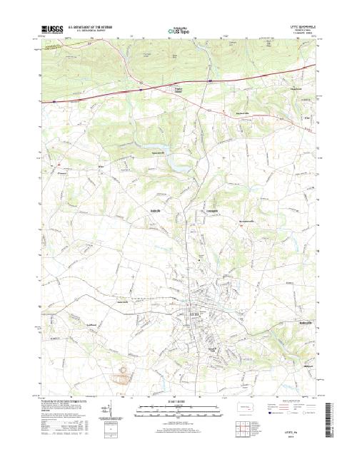MyTopo Lititz, Pennsylvania USGS Quad Topo Map