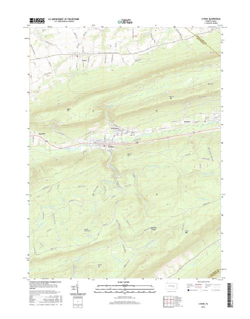 MyTopo Lykens, Pennsylvania USGS Quad Topo Map