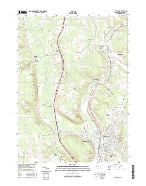 MyTopo Meadville, Pennsylvania USGS Quad Topo Map