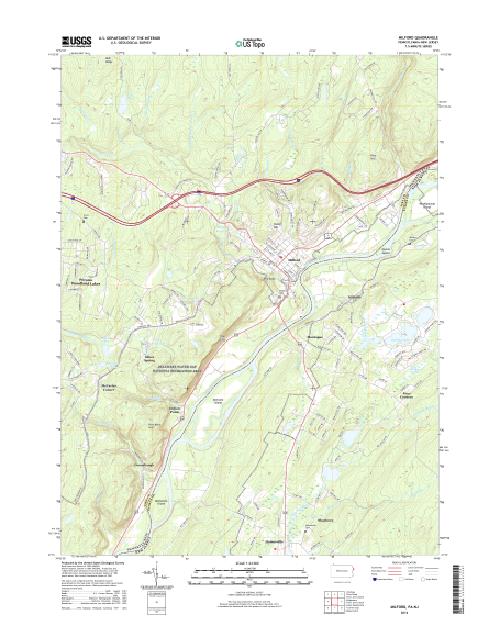 MyTopo Milford, Pennsylvania USGS Quad Topo Map