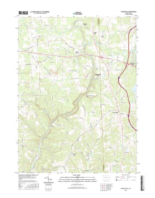 MyTopo Portersville, Pennsylvania USGS Quad Topo Map