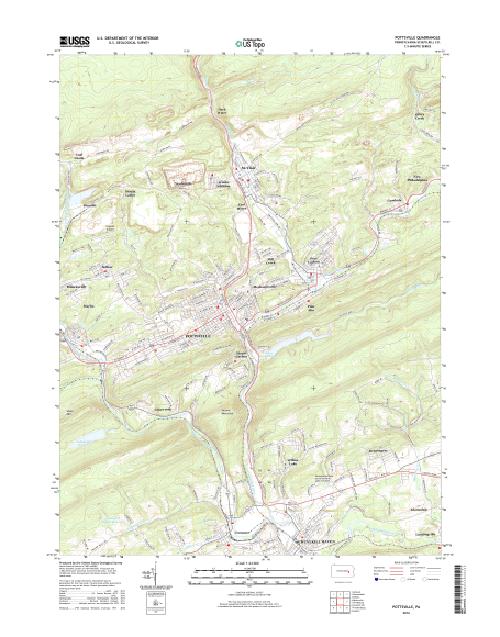 MyTopo Pottsville, Pennsylvania USGS Quad Topo Map