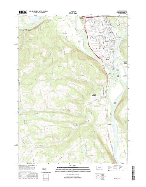 MyTopo Sayre, Pennsylvania USGS Quad Topo Map