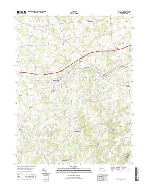 MyTopo West Grove, Pennsylvania USGS Quad Topo Map