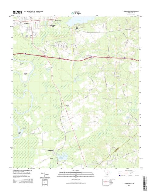 MyTopo Camden South, South Carolina USGS Quad Topo Map