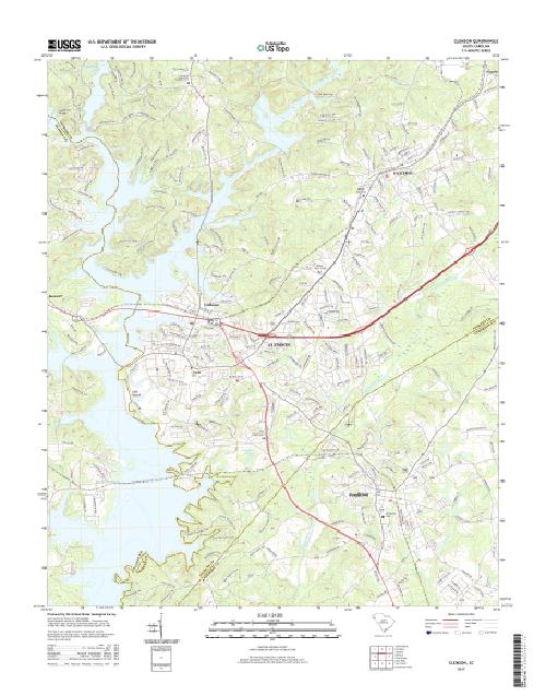 MyTopo Clemson, South Carolina USGS Quad Topo Map