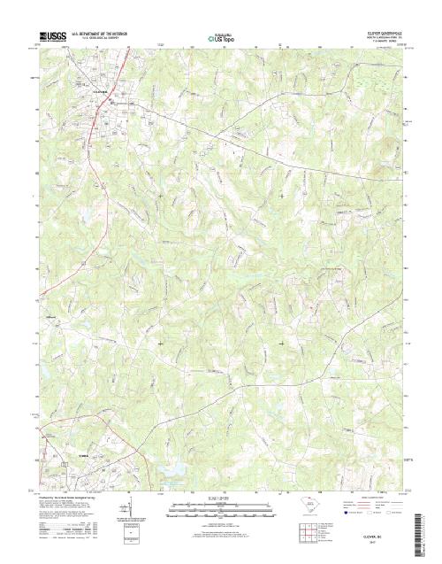 MyTopo Clover, South Carolina USGS Quad Topo Map