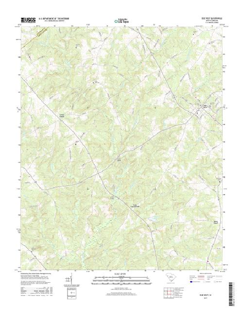 MyTopo Due West, South Carolina USGS Quad Topo Map