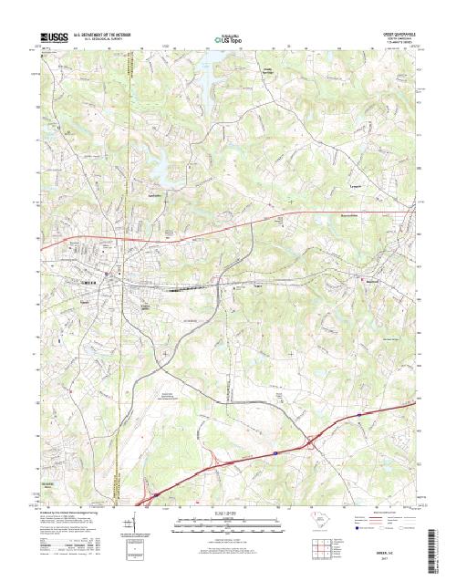 MyTopo Greer, South Carolina USGS Quad Topo Map