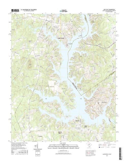 MyTopo Lake Wylie, South Carolina USGS Quad Topo Map