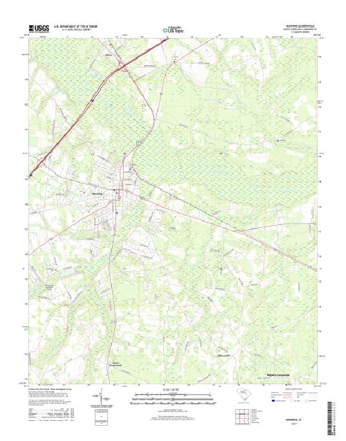 MyTopo Manning, South Carolina USGS Quad Topo Map