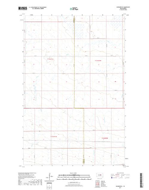 MyTopo Highmore SE, South Dakota USGS Quad Topo Map