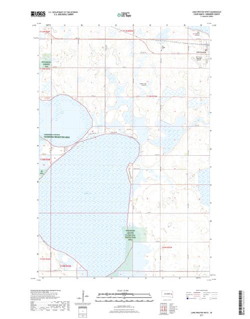 MyTopo Lake Preston West, South Dakota USGS Quad Topo Map