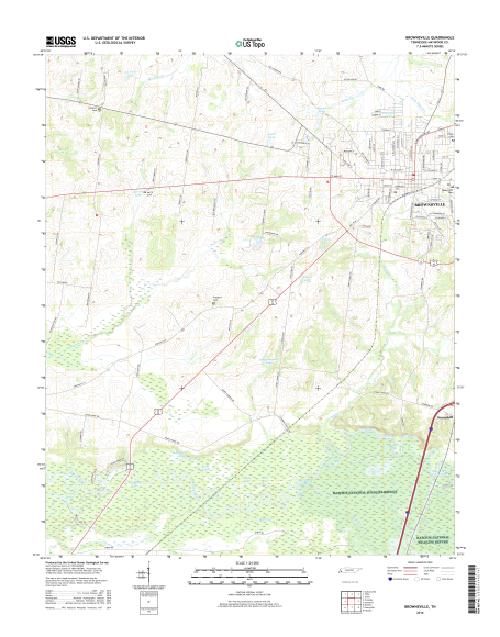 MyTopo Brownsville, Tennessee USGS Quad Topo Map
