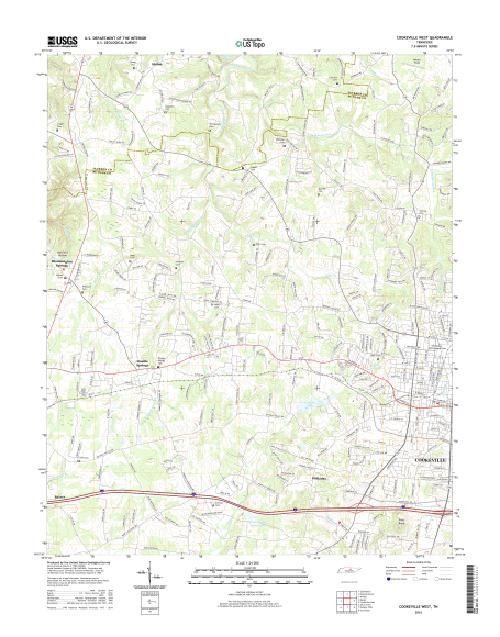 MyTopo Cookeville West, Tennessee USGS Quad Topo Map