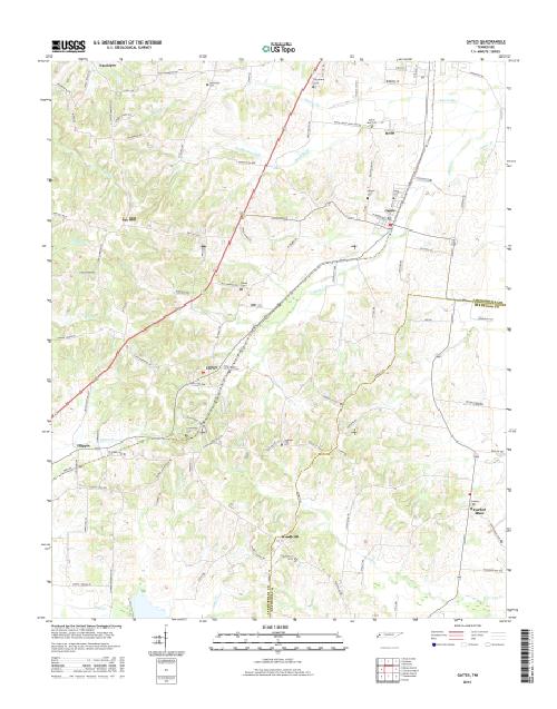 MyTopo Gates, Tennessee USGS Quad Topo Map
