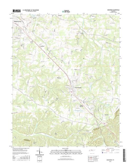 MyTopo Greenbrier, Tennessee USGS Quad Topo Map