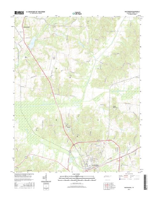 MyTopo Huntingdon, Tennessee USGS Quad Topo Map