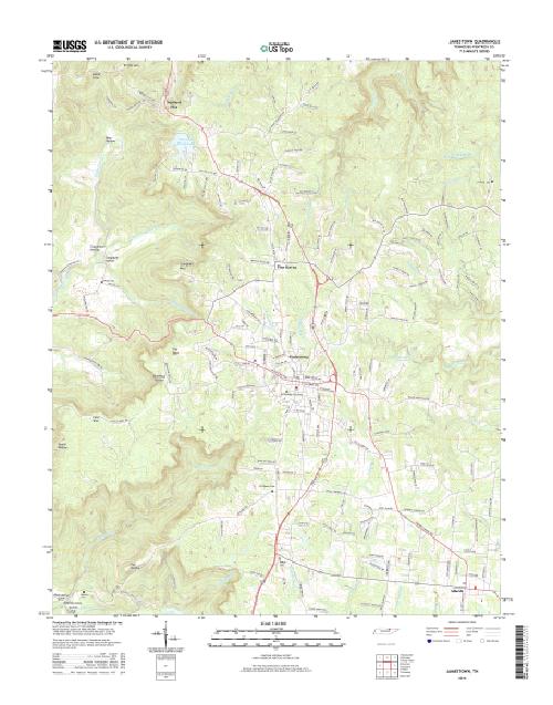 MyTopo Jamestown, Tennessee USGS Quad Topo Map