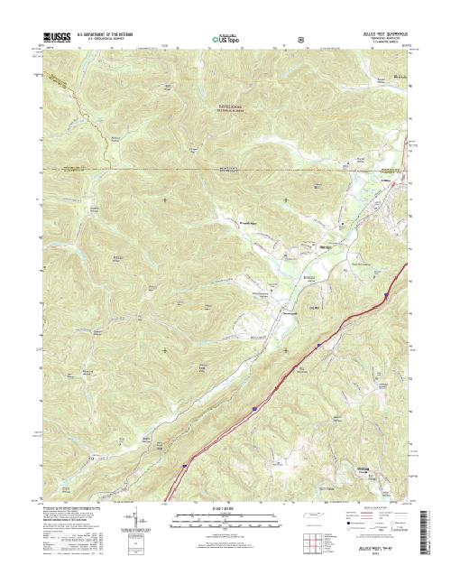 MyTopo Jellico West, Tennessee USGS Quad Topo Map