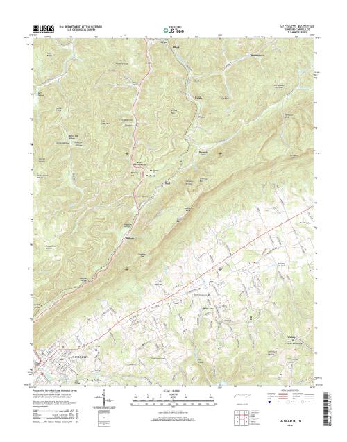 MyTopo La Follette, Tennessee USGS Quad Topo Map