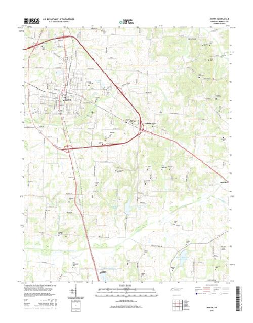 MyTopo Martin, Tennessee USGS Quad Topo Map
