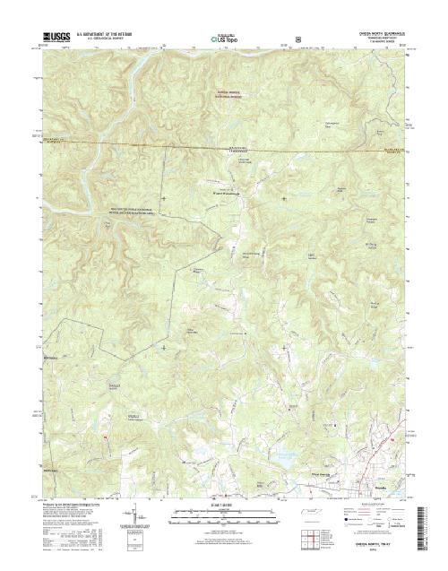 MyTopo Oneida North, Tennessee USGS Quad Topo Map