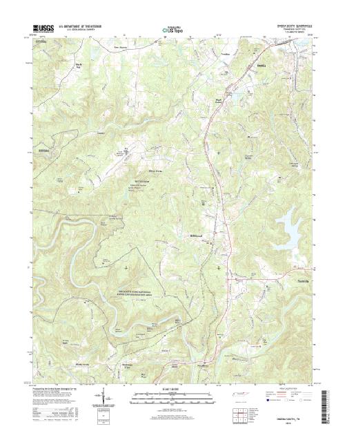 MyTopo Oneida South, Tennessee USGS Quad Topo Map