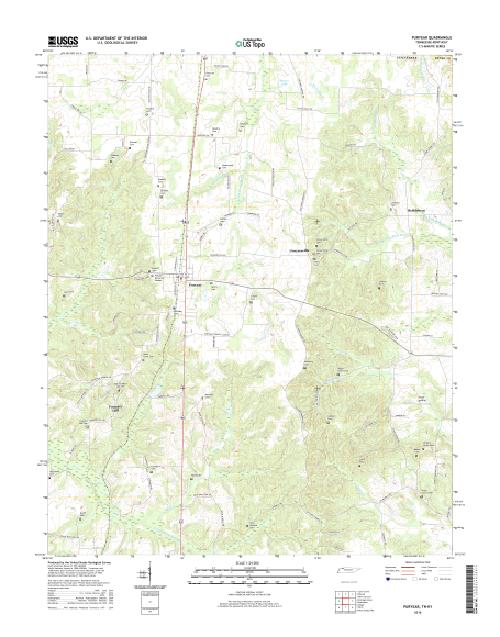 MyTopo Puryear, Tennessee USGS Quad Topo Map