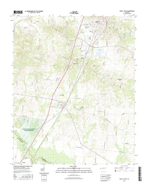 MyTopo Ripley South, Tennessee USGS Quad Topo Map