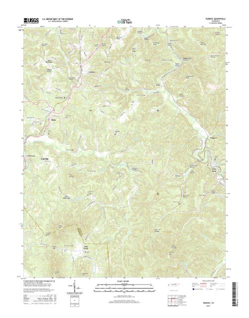 MyTopo Robbins, Tennessee USGS Quad Topo Map