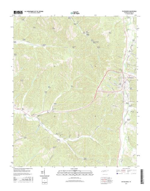 MyTopo Waynesboro, Tennessee USGS Quad Topo Map