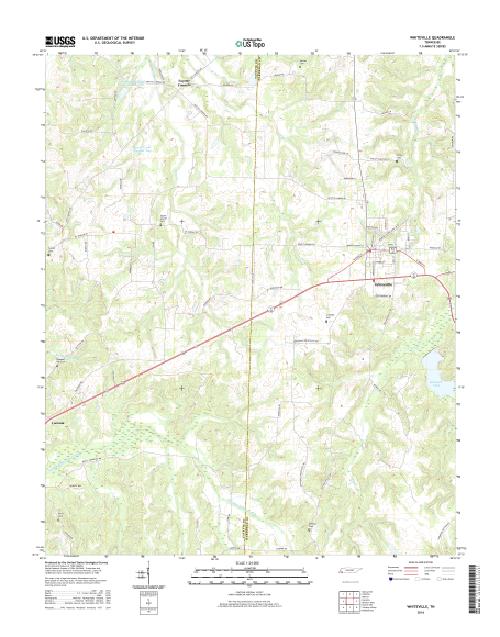 MyTopo Whiteville, Tennessee USGS Quad Topo Map