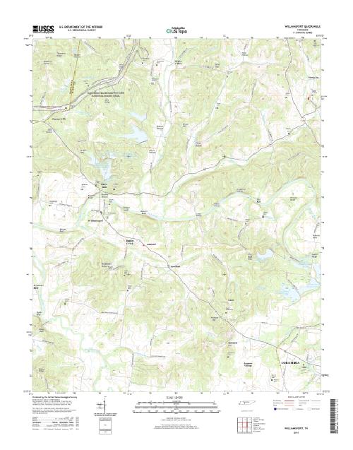 MyTopo Williamsport, Tennessee USGS Quad Topo Map