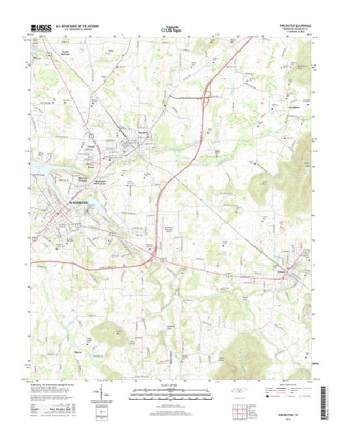 MyTopo Winchester, Tennessee USGS Quad Topo Map