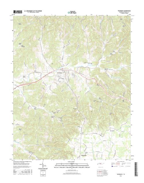 MyTopo Woodbury, Tennessee USGS Quad Topo Map