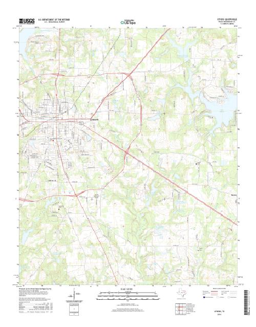 MyTopo Athens, Texas USGS Quad Topo Map