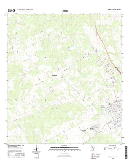 MyTopo Beeville West, Texas USGS Quad Topo Map