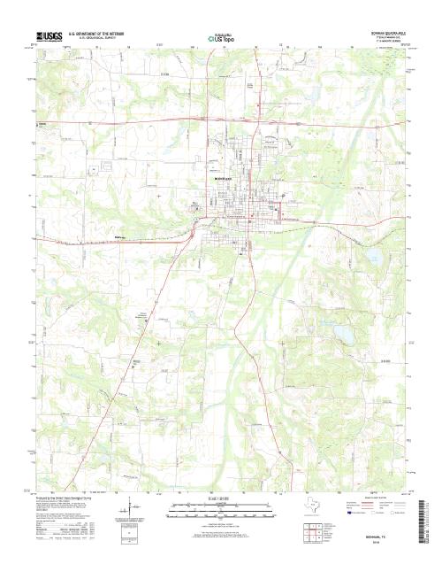 MyTopo Bonham, Texas USGS Quad Topo Map
