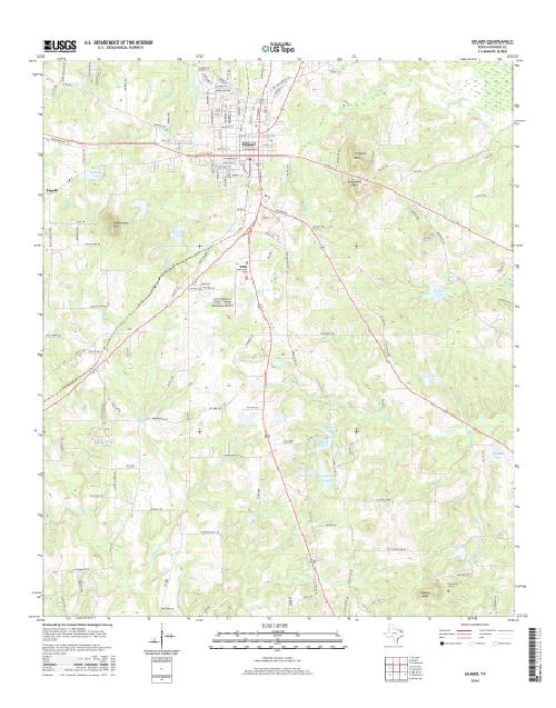 MyTopo Gilmer, Texas USGS Quad Topo Map