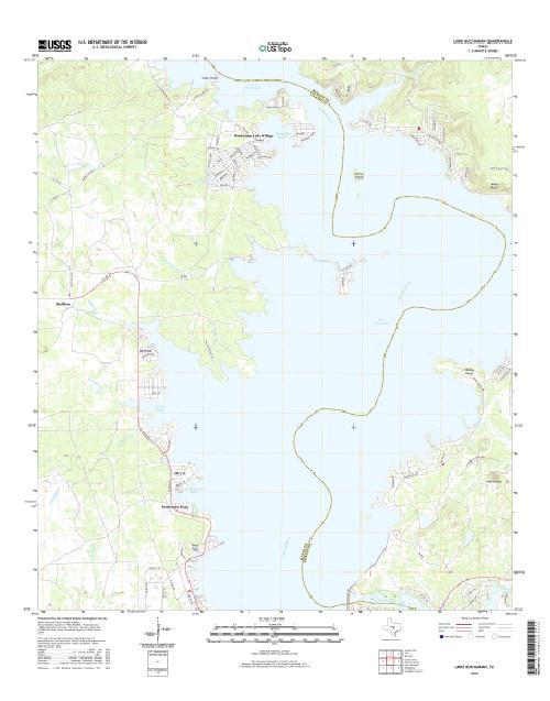 MyTopo Lake Buchanan, Texas USGS Quad Topo Map