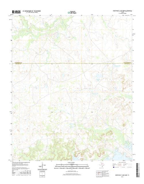 MyTopo Northwest Lake Kemp, Texas USGS Quad Topo Map