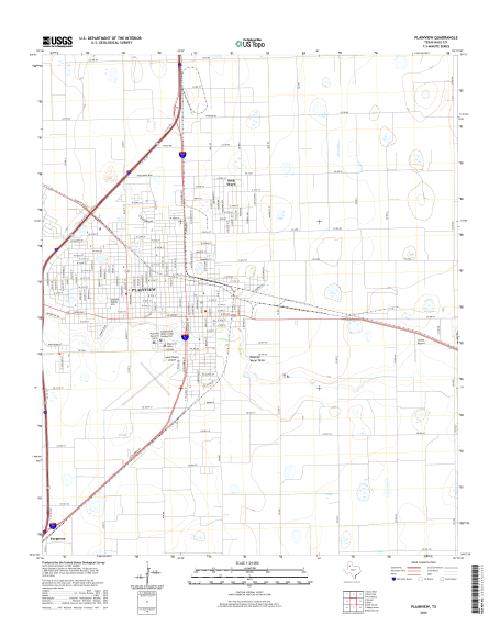 MyTopo Plainview, Texas USGS Quad Topo Map