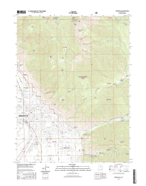 MyTopo Springville, Utah USGS Quad Topo Map