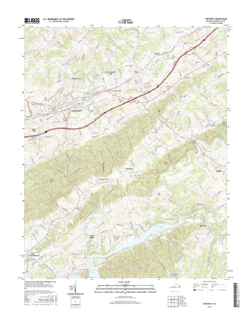MyTopo Abingdon, Virginia USGS Quad Topo Map